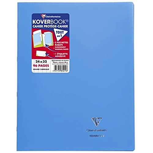 Clairefontaine 981416C - Packung mit 10 Heften Koverbook DIN A4+, 24x32cm, 48 Blatt Französische Lineatur, 90g, Einband PP, Gelb, 1 Pack von Clairefontaine