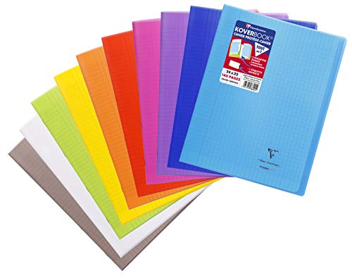 Clairefontaine 986401C - Schulheft / Heft Koverbook DIN A4+ 24x32 cm 70 Blatt 90g, französische Lineatur, Einband aus transparentem Polypropylen, robust, geheftet, farbig sortiert, 1 Stück Clairefontaine 986401C - Schulheft / Heft Koverbook DIN A4+ 24x32 cm 70 Blatt 90g, französische Lineatur, Einband aus transparentem Polypropylen, robust, geheftet, farbig sortiert, 1 Stück von Clairefontaine