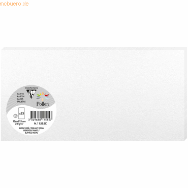 10 x Clairefontaine Karte Pollen DINlang 210g VE=25 Stück perlmutt-wei 10 x Clairefontaine Karte Pollen DINlang 210g VE=25 Stück perlmutt-wei von Clairefontaine