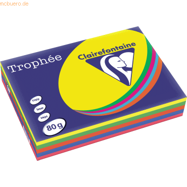 Clairefontaine Kopierpapier 1704SC A4 80g intensiv sortiert 500 Blatt Clairefontaine Kopierpapier 1704SC A4 80g intensiv sortiert 500 Blatt von Clairefontaine