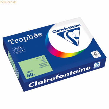 Clairefontaine Kopierpapier 1777PC A4 80g grün 500 Blatt von Clairefontaine