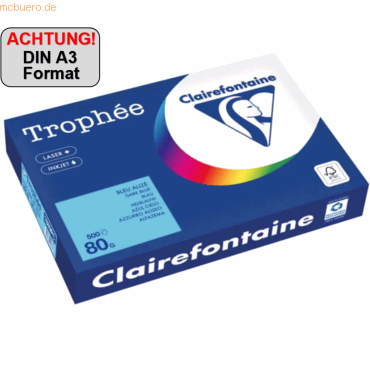 Clairefontaine Kopierpapier 1889PC A3 80g blau 500 Blatt von Clairefontaine