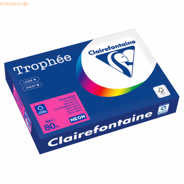 Clairefontaine Kopierpapier 2973PC A4 80g neonrosa 500 Blatt von Clairefontaine