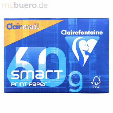 Clairefontaine Kopierpapier A4 Clairmail smart 60g/qm weiß VE=500 Blat von Clairefontaine