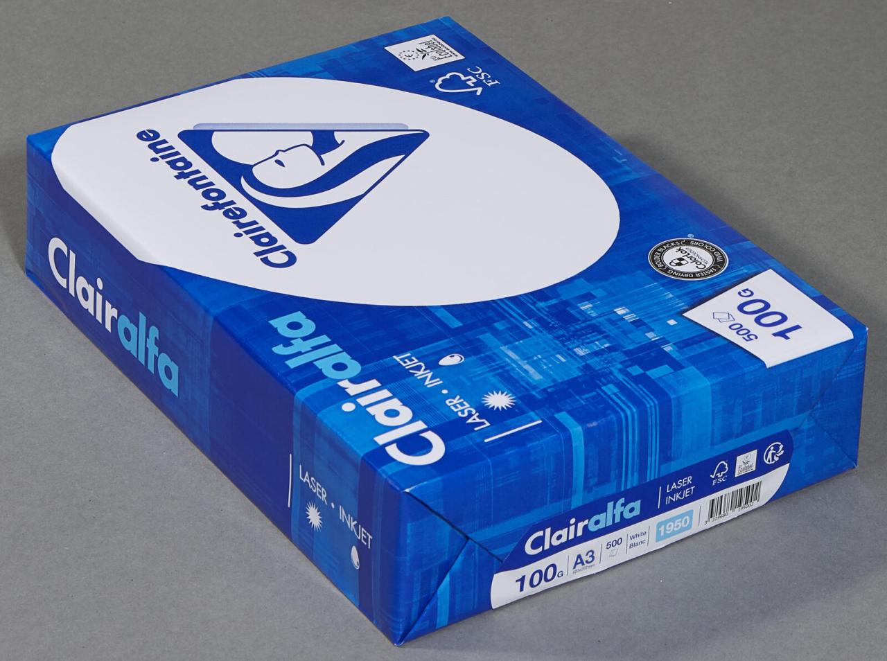 Clairefontaine Kopierpapier CF Clairalfa,A3,100g,500 Blatt DIN A3 100 g/m² von Clairefontaine