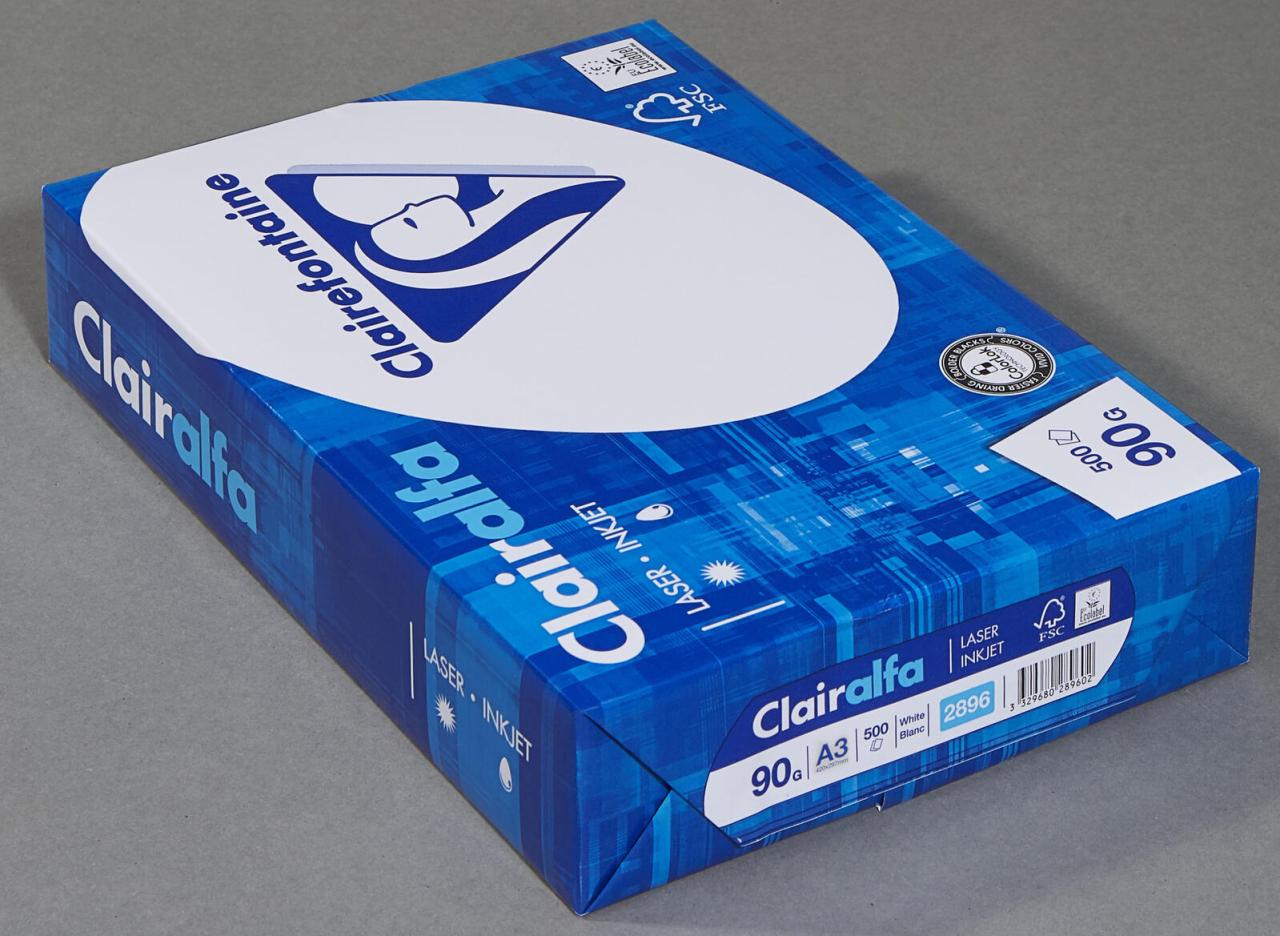 Clairefontaine Kopierpapier CF Clairalfa,A3,90g,500 Blatt DIN A3 90 g/m² von Clairefontaine