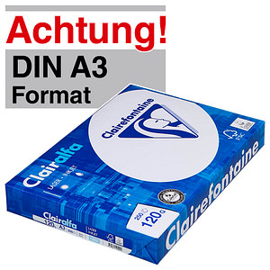 Clairefontaine Kopierpapier Clairalfa DIN A3 120 g/qm 250 Blatt von Clairefontaine