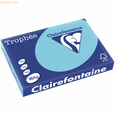 Clairefontaine Kopierpapier Trophee A3 160g/qm VE=250 Blatt blau von Clairefontaine