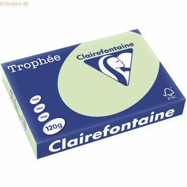 5 x Clairefontaine Kopierpapier Trophee A4 120g/qm VE=250 Blatt apfelg von Clairefontaine