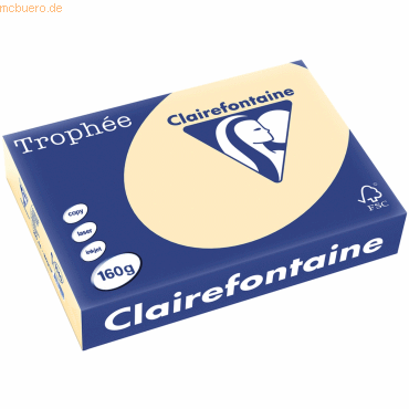 4 x Clairefontaine Kopierpapier Trophee A4 160g/qm VE=250 Blatt chamoi von Clairefontaine