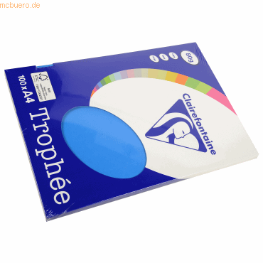 Clairefontaine Kopierpapier Trophee A4 80g/qm VE=100 Blatt karibik-bla Clairefontaine Kopierpapier Trophee A4 80g/qm VE=100 Blatt karibik-bla von Clairefontaine