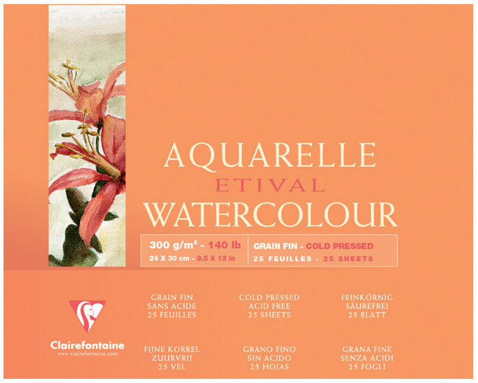Clairefontaine Künstlerblock Aquarelle ETIVAL, 180 x 240 mm von Clairefontaine