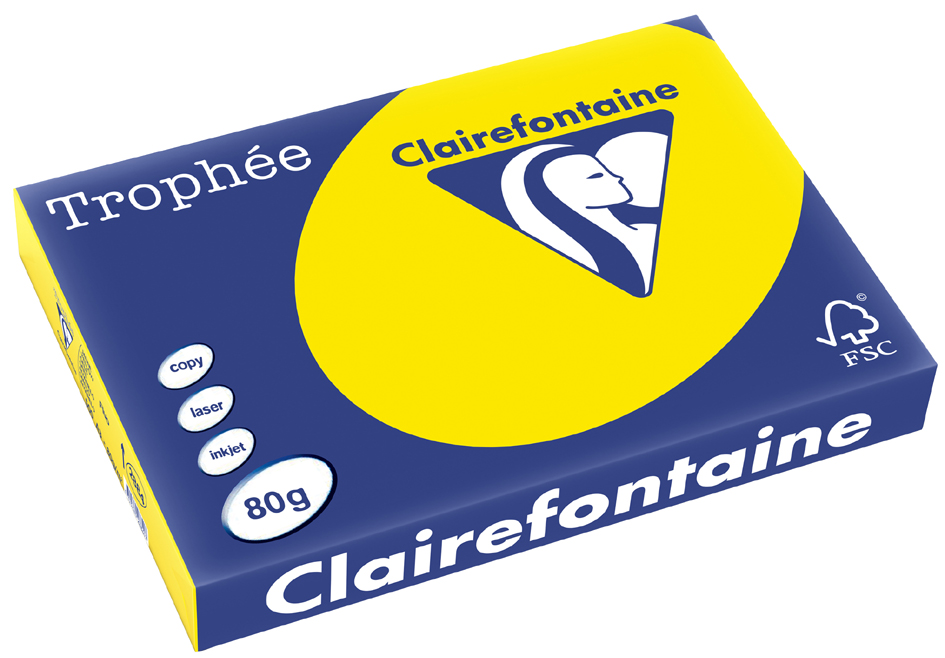 Clairefontaine Multifunktionspapier Trophée, A3, neongelb von Clairefontaine