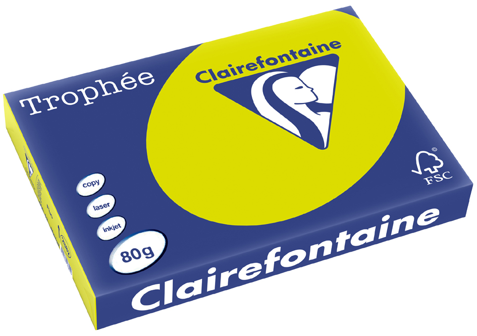 Clairefontaine Multifunktionspapier Trophée, A3, neongrün von Clairefontaine