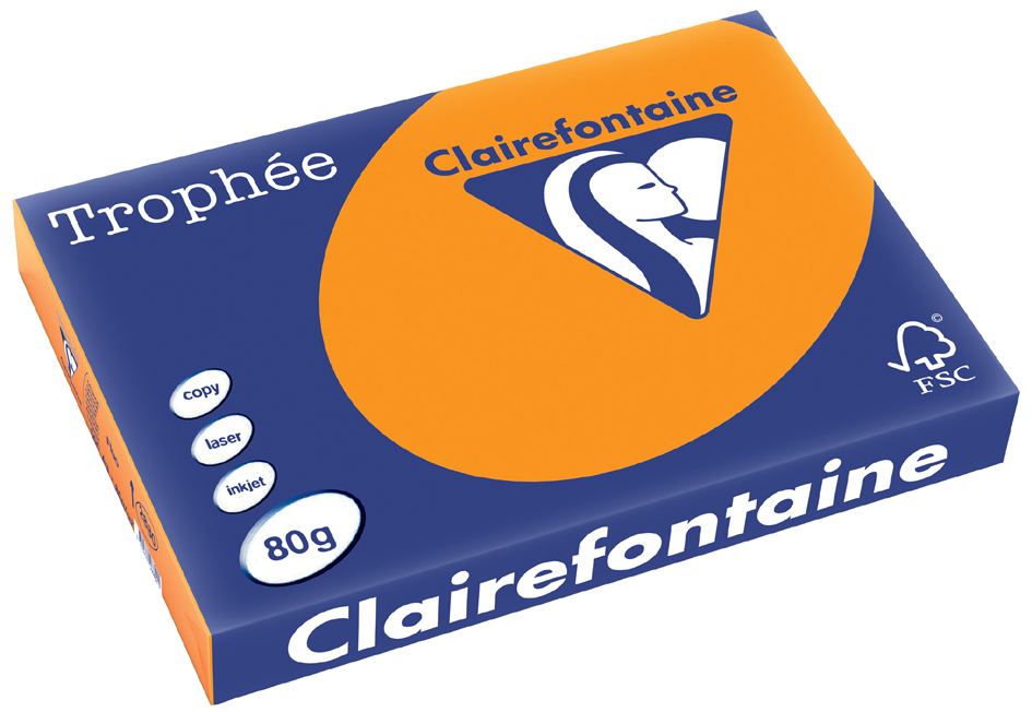 Clairefontaine Multifunktionspapier Trophée, A3, neonorange von Clairefontaine