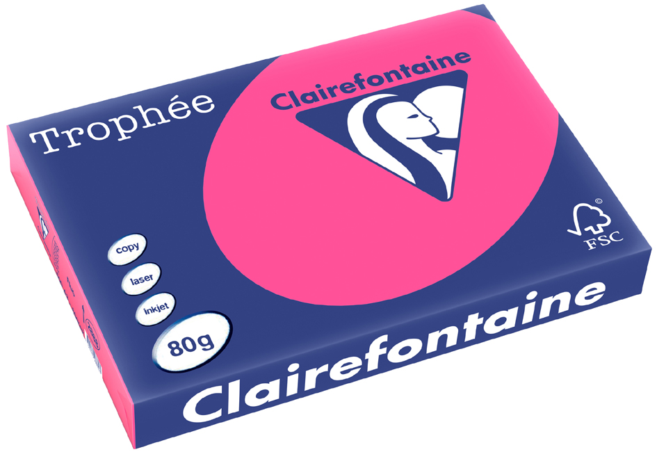 Clairefontaine Multifunktionspapier Trophée, A3, neonrosa von Clairefontaine