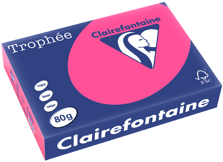 Clairefontaine Multifunktionspapier Trophée, A4, neonpink von Clairefontaine