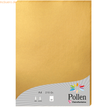 Clairefontaine Papier Pollen A4 210g 25 Blatt gold von Clairefontaine