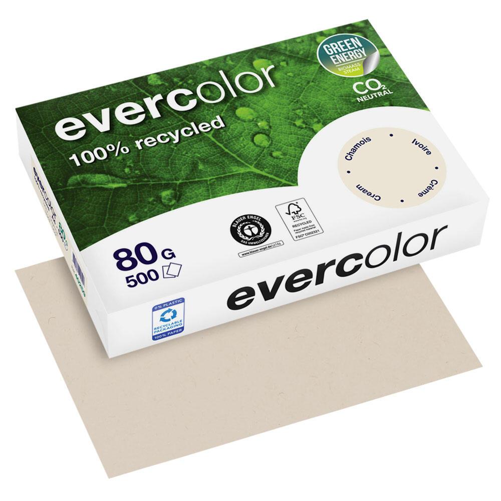 Clairefontaine Recyclingpapier CF Evercolor chamois A4, 80g DIN A4 80 g/m² von Clairefontaine