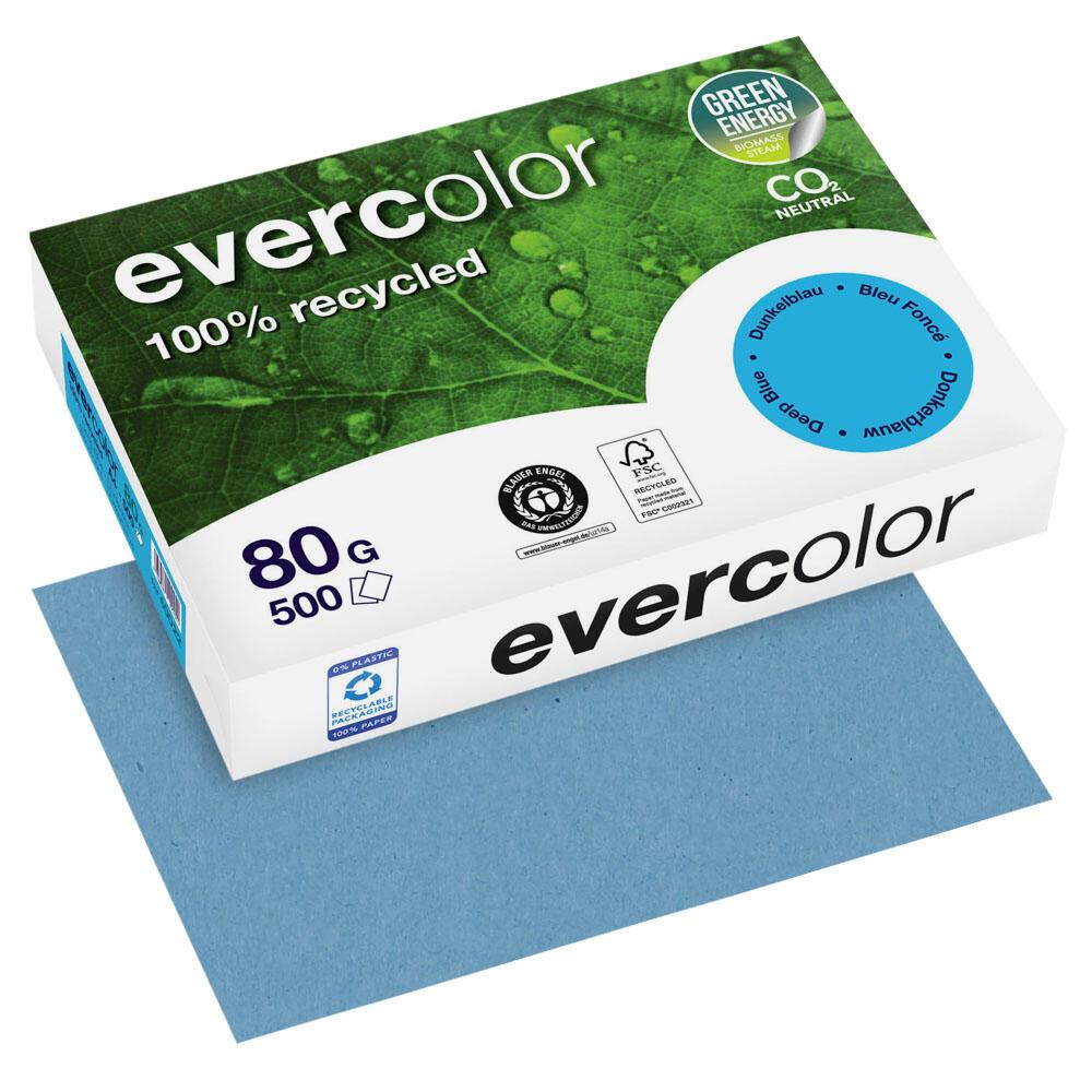 Clairefontaine Recyclingpapier CF Evercolor dunkelblau A4 DIN A4 80 g/m² von Clairefontaine
