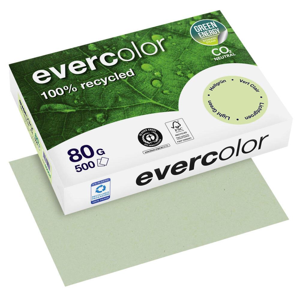Clairefontaine Recyclingpapier CF Evercolor hellgrün A4, 80g DIN A4 80 g/m² von Clairefontaine