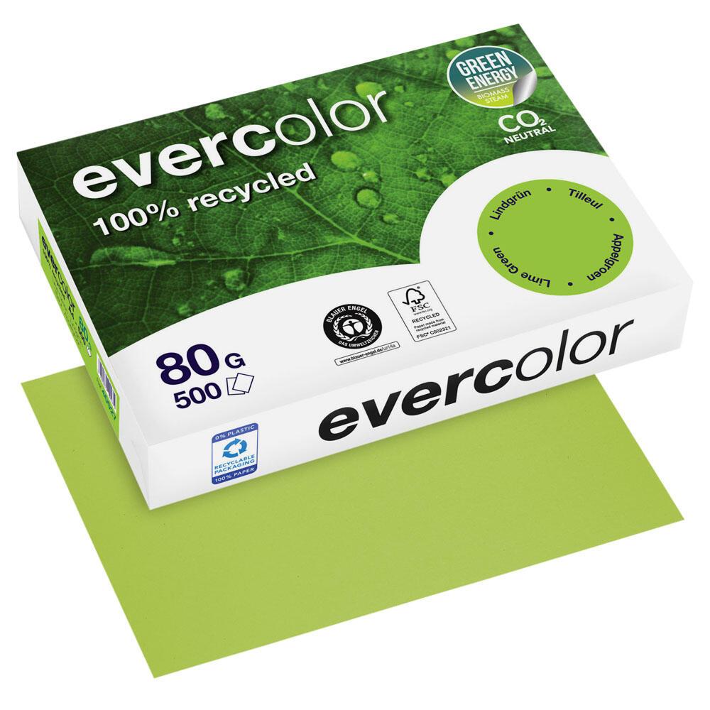 Clairefontaine Recyclingpapier CF Evercolor lindgrün A4, 80g DIN A4 80 g/m² von Clairefontaine