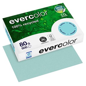 Clairefontaine Recyclingpapier Evercolor hellblau DIN A4 80 g/qm 500 Blatt von Clairefontaine