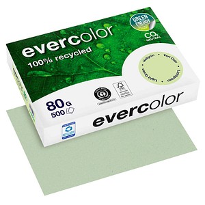 Clairefontaine Recyclingpapier Evercolor hellgrün DIN A4 80 g/qm 500 Blatt von Clairefontaine