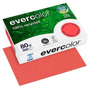 Clairefontaine Recyclingpapier Evercolor himbeerrot DIN A4 80 g/qm 500 Blatt von Clairefontaine
