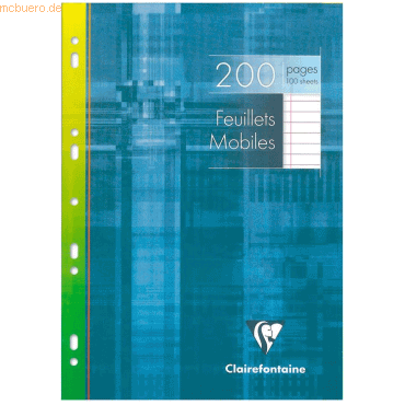 Clairefontaine Ringbucheinlagen A4 90g/qm liniert VE=100 Blatt von Clairefontaine