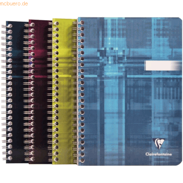 Clairefontaine Spiralbuch A5 liniert 90 Blatt farbig sortiert Clairefontaine Spiralbuch A5 liniert 90 Blatt farbig sortiert von Clairefontaine