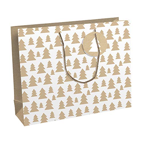 Clairefontaine X-29544-6C - Geschenktüte shopping 37,3x11,8x27,5 cm, 210g, 100% Recycling Kraftpapier, umweltfreundlich, 1 Stück, Lovely home green von Clairefontaine