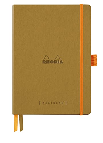 Rhodia 117811C - Notizbuch Goalbook DIN A5 mit Softcover 120 Blatt weiß, dot/punktkariert, 90 g, Gold, 1 Stück von Rhodia