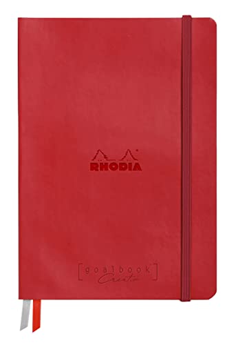 Rhodia 194160C - Rhodiarama, Goalbook Creation DIN A5 mit festem Umschlag, 50 Blatt Lavis technique weiß blanko 200g, mit Gummizugverschluss, 1 Stück, Klatschrot von Clairefontaine