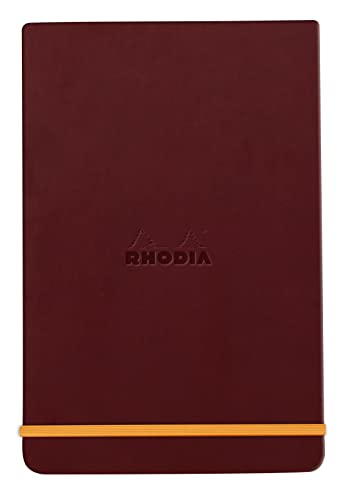 Rhodia 194349C - Notizbuch Webnotepad 9x14 cm, 96 Blatt abtrennbar liniert 90 g, 1 Stück, Weinrot von Rhodia