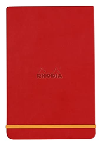 Rhodia 194366C - Notizbuch Webnotepad 9x14cm, 96 Blatt abtrennbar liniert 90g, 1 Stück, Klatschrot von Rhodia