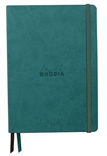 Clairefontaine Rhodia 194447C - Rhodiarama Goalbook Creation DIN A5 mit festem Umschlag, 80 Blatt glattes, schwarzes Mayapapier punktkariert/dot 120g, mit Gummizugverschluss, 1 Stück, Pfaugrün Clairefontaine Rhodia 194447C - Rhodiarama Goalbook Creation DIN A5 mit festem Umschlag, 80 Blatt glattes, schwarzes Mayapapier punktkariert/dot 120g, mit Gummizugverschluss, 1 Stück, Pfaugrün von Rhodia