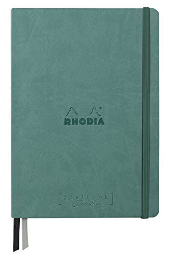 Clairefontaine Rhodia 194448C - Rhodiarama Goalbook Creation DIN A5 mit festem Umschlag, 80 Blatt glattes, schwarzes Mayapapier punktkariert/dot 120g, mit Gummizugverschluss, 1 Stück, Seegrün Clairefontaine Rhodia 194448C - Rhodiarama Goalbook Creation DIN A5 mit festem Umschlag, 80 Blatt glattes, schwarzes Mayapapier punktkariert/dot 120g, mit Gummizugverschluss, 1 Stück, Seegrün von Rhodia
