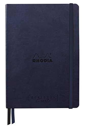 Clairefontaine Rhodia 194449C - Rhodiarama Goalbook Creation DIN A5 mit festem Umschlag, 80 Blatt glattes, schwarzes Mayapapier punktkariert/dot 120g, mit Gummizugverschluss, 1 Stück, Blau Clairefontaine Rhodia 194449C - Rhodiarama Goalbook Creation DIN A5 mit festem Umschlag, 80 Blatt glattes, schwarzes Mayapapier punktkariert/dot 120g, mit Gummizugverschluss, 1 Stück, Blau von Rhodia