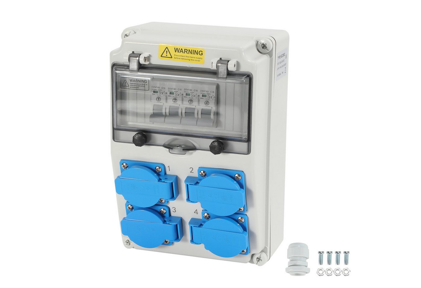 Clanmacy Stromverteiler Wandverteiler Schuko mit DC-Schutzschalter Außen Starkstrom Verteiler Clanmacy Stromverteiler Wandverteiler Schuko mit DC-Schutzschalter Außen Starkstrom Verteiler von Clanmacy
