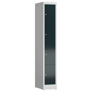 ClassiX Schließfachschrank anthrazit, lichtgrau X-520418, 4 Schließfächer 31,0 x 50,0 x 180,0 cm von ClassiX