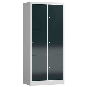 ClassiX Schließfachschrank anthrazit, lichtgrau X-523328, 6 Schließfächer 80,0 x 50,0 x 180,0 cm von ClassiX