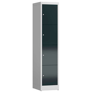 ClassiX Schließfachschrank anthrazit, lichtgrau X-523418, 4 Schließfächer 41,5 x 50,0 x 180,0 cm von ClassiX