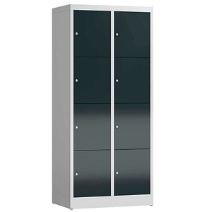 ClassiX Schließfachschrank anthrazit, lichtgrau X-523428, 8 Schließfächer 80,0 x 50,0 x 180,0 cm von ClassiX