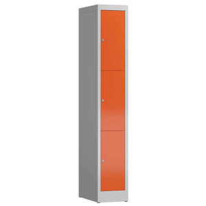 ClassiX Schließfachschrank feuerrot, lichtgrau X-520314, 3 Schließfächer 31,0 x 50,0 x 180,0 cm von ClassiX