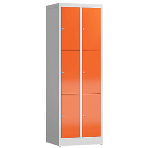 ClassiX Schließfachschrank feuerrot, lichtgrau X-520324, 6 Schließfächer 59,0 x 50,0 x 180,0 cm von ClassiX