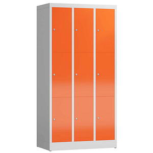 ClassiX Schließfachschrank feuerrot, lichtgrau X-520334, 9 Schließfächer 87,0 x 50,0 x 180,0 cm von ClassiX