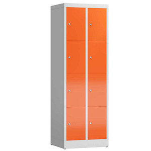 ClassiX Schließfachschrank feuerrot, lichtgrau X-520424, 8 Schließfächer 59,0 x 50,0 x 180,0 cm von ClassiX