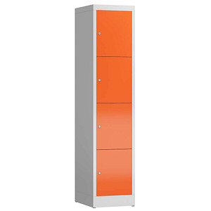 ClassiX Schließfachschrank feuerrot, lichtgrau X-523414, 4 Schließfächer 41,5 x 50,0 x 180,0 cm von ClassiX