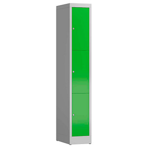 ClassiX Schließfachschrank gelbgrün, lichtgrau X-520315, 3 Schließfächer 31,0 x 50,0 x 180,0 cm von ClassiX